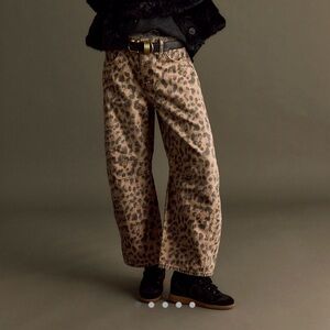 Free People Good Luck Barrel Jeans in cheetah